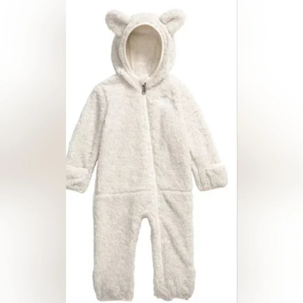 The North Face Campshire Fleece One-Piece: WHITE DUNE/SPARKLE: NWT: 12-18 MTH